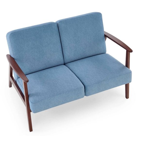 Malá pohovka MILANO 2S, tmavý orech/modrá castel 74