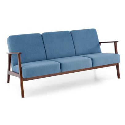 Pohovka MILANO 3S, tmavý orech/modrá castel 74 2