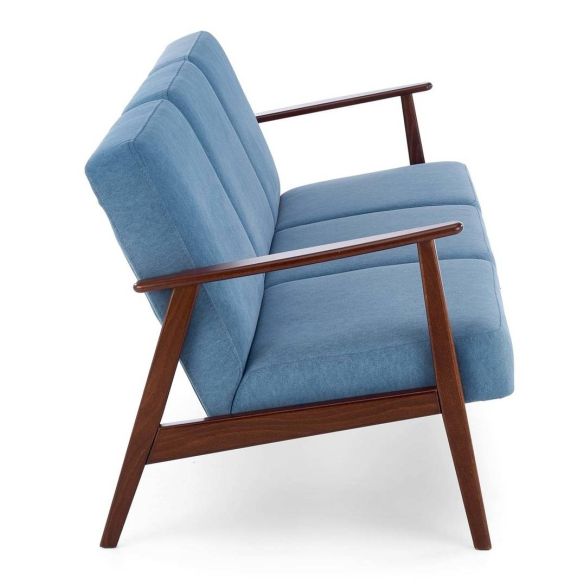 Pohovka MILANO 3S, tmavý orech/modrá castel 74