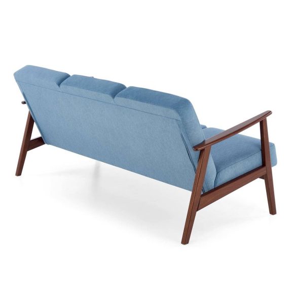 Pohovka MILANO 3S, tmavý orech/modrá castel 74