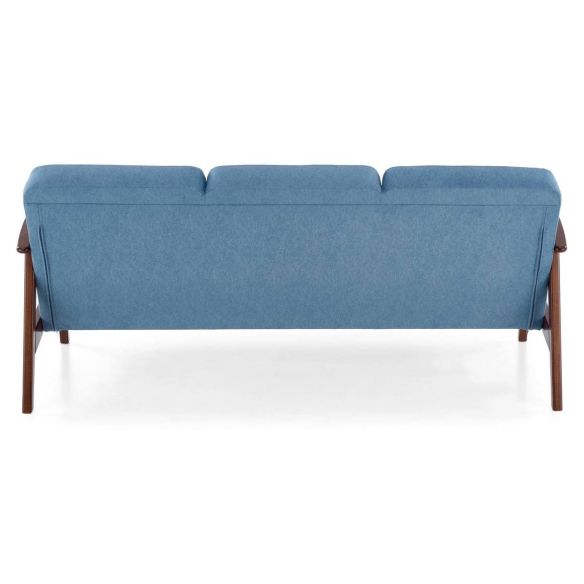 Pohovka MILANO 3S, tmavý orech/modrá castel 74