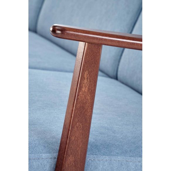 Pohovka MILANO 3S, tmavý orech/modrá castel 74