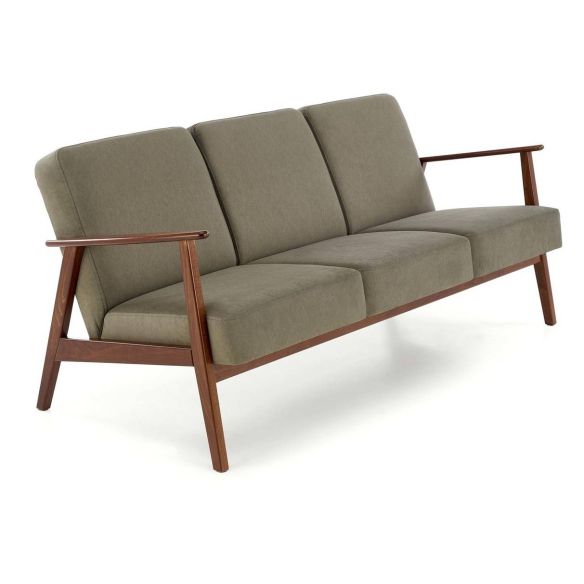 Pohovka MILANO 3S, tmavý orech/zelená castel 39