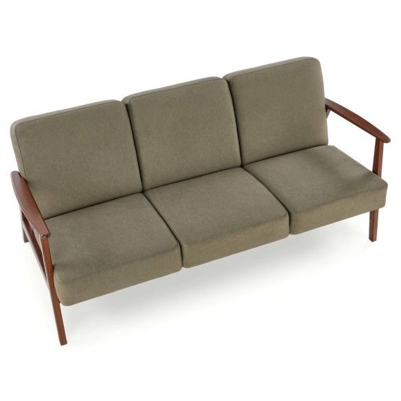 Pohovka MILANO 3S, tmavý orech/zelená castel 39