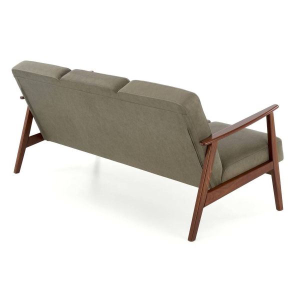 Pohovka MILANO 3S, tmavý orech/zelená castel 39