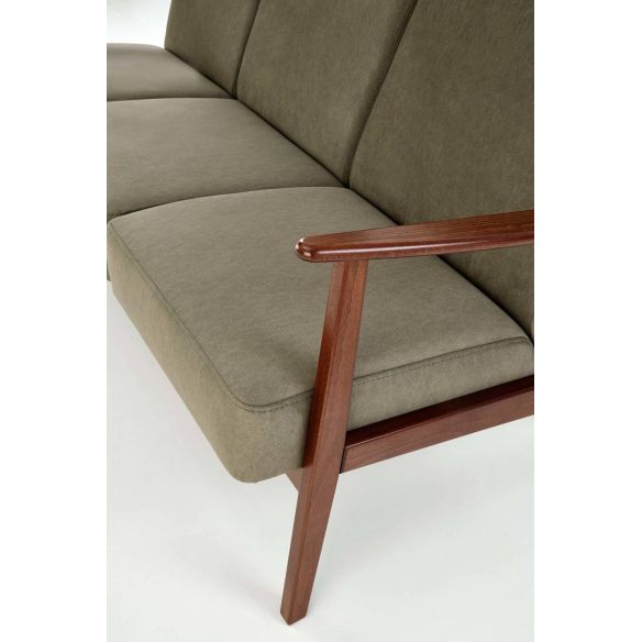 Pohovka MILANO 3S, tmavý orech/zelená castel 39