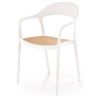 Jedálenská stolička K-530, biela/prirodná