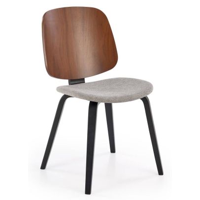 Jedálenská stolička K-563, orech/sivá/čierna