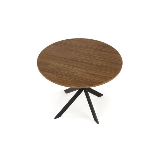 Okrúhly jedálenský stôl EDGAR, čierna/orech