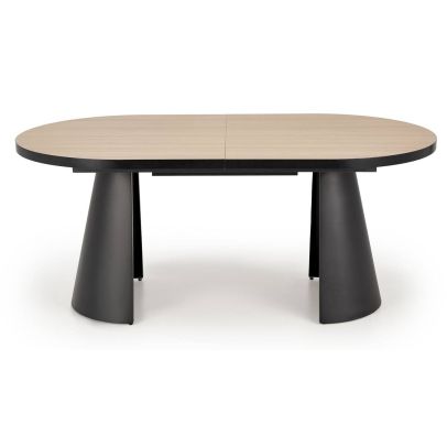 Jedálenský stôl rozkladací GIACOMO, čierna/prírodná