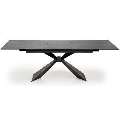 Jedálenský stôl rozkladací LUCIANO, čierna/nebeský mramor