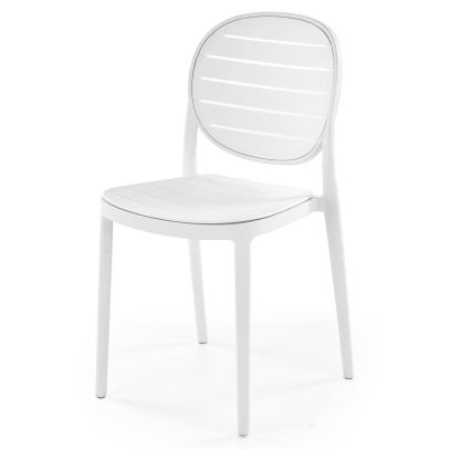 Záhradná stolička K-529, biela/biela