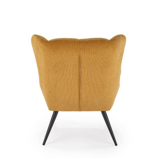 Kreslo ušiak BYRON, čierna/žltá vardo 66