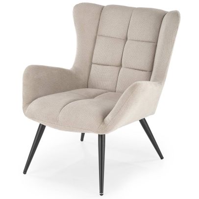 Kreslo ušiak BYRON, čierna/béžová vardo 28