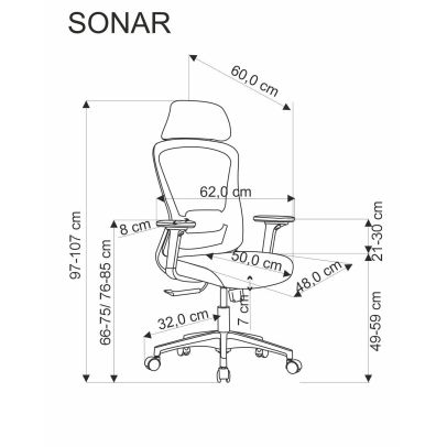 Ergonomická stolička SONAR, čierna 2