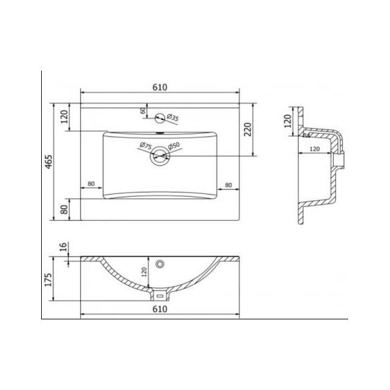 Umývadlo do kúpeľne PRATO 80, biela