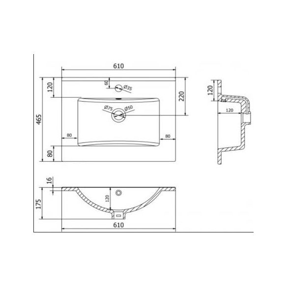 Umývadlo do kúpeľne PRATO 80, biela
