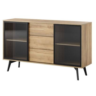 Obývačka SLIDE, čierna/dub barokový zlatý 2