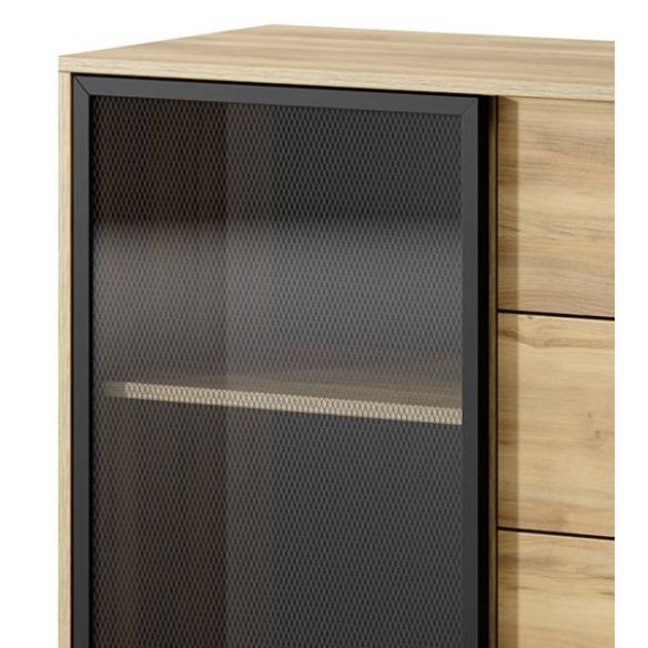 Obývačka SLIDE, čierna/dub barokový zlatý