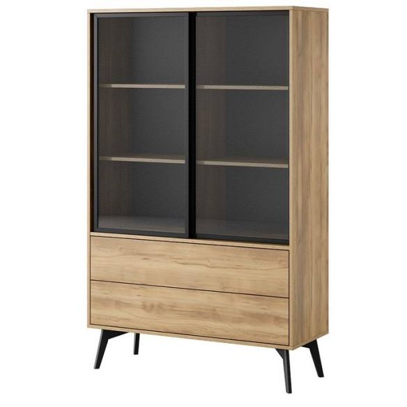 Obývačka SLIDE, čierna/dub barokový zlatý