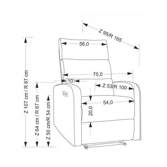 Relaxačné kreslo CARINIO, béžová