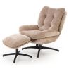 Relaxačné kreslo s taburetkou PESTO, béžová