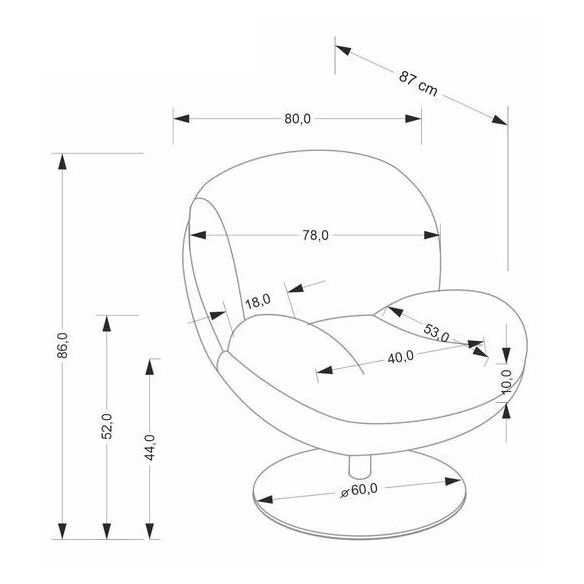 Kreslo do obývačky SHELL, sivá lapit 06