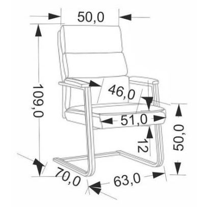 Kancelárska stolička ADRIANO SKID, čierna/čierna 2