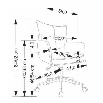 Kancelárska stolička DUMBO, biela/sivá 2