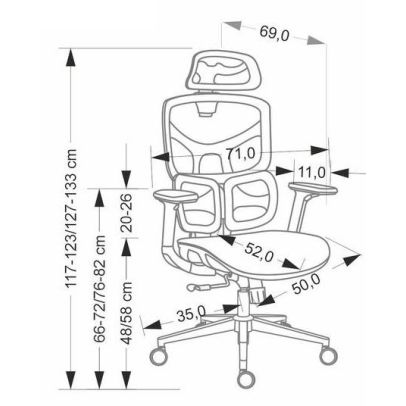 Ergonomická stolička MACAR, čierna 2