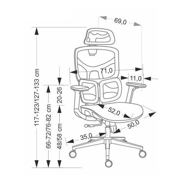 Ergonomická stolička MACAR, čierna
