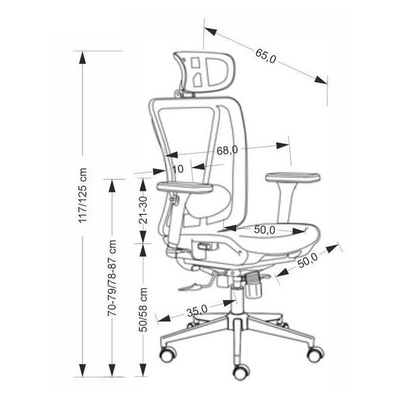 Ergonomická stolička VIXEN, čierna