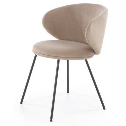 Jedálenská stolička K-587, čierna/béžová velvet mavel 38