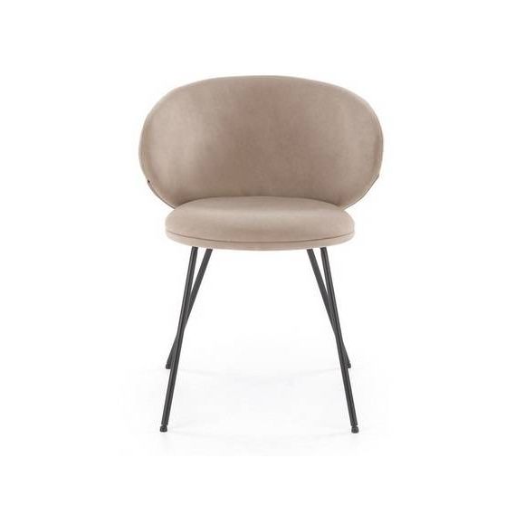 Jedálenská stolička K-587, čierna/béžová velvet mavel 38