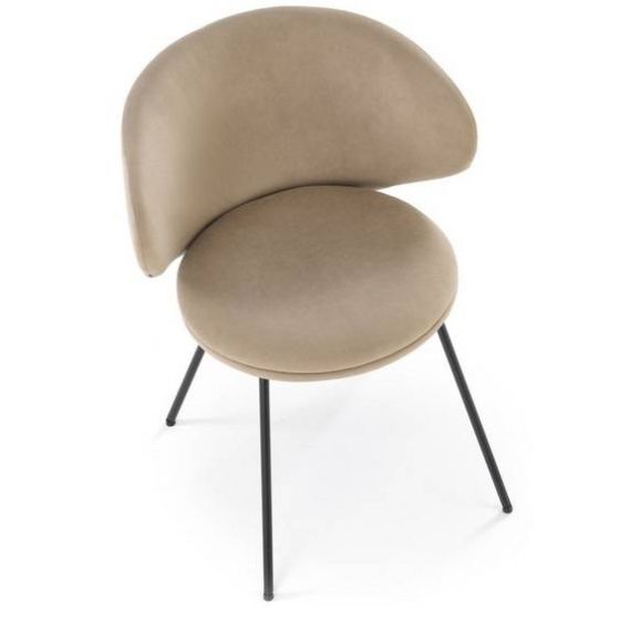Jedálenská stolička K-587, čierna/béžová velvet mavel 38