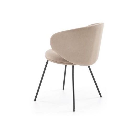 Jedálenská stolička K-587, čierna/béžová velvet mavel 38