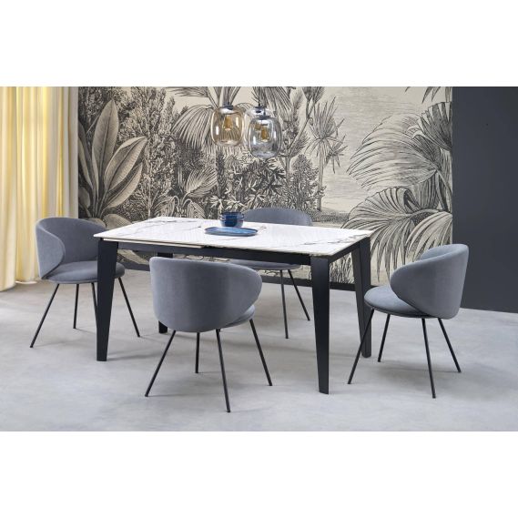 Jedálenská stolička K-587, čierna/béžová velvet mavel 38