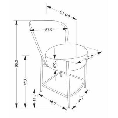 Barová stolička H-126, čierna/béžová 2