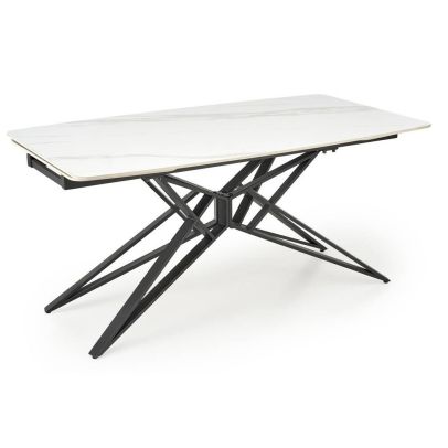 Jedálenský stôl rozkladací ALFREDO, čierna/biely mramor 2