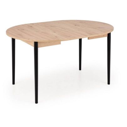 Okrúhly jedálenský stôl rozkladací PIVOT, čierna/dub artisan