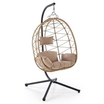 Záhradné hojdacie kreslo SNAKE, čierna/béžová