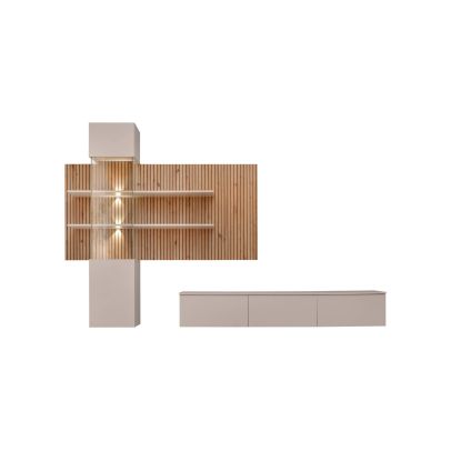 Obývačka GUSTO LUX B, dub artisan/kašmír/čierna 2