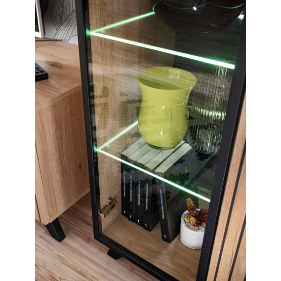 Obývačka LIAM, dub hickory jackson/čierny mat