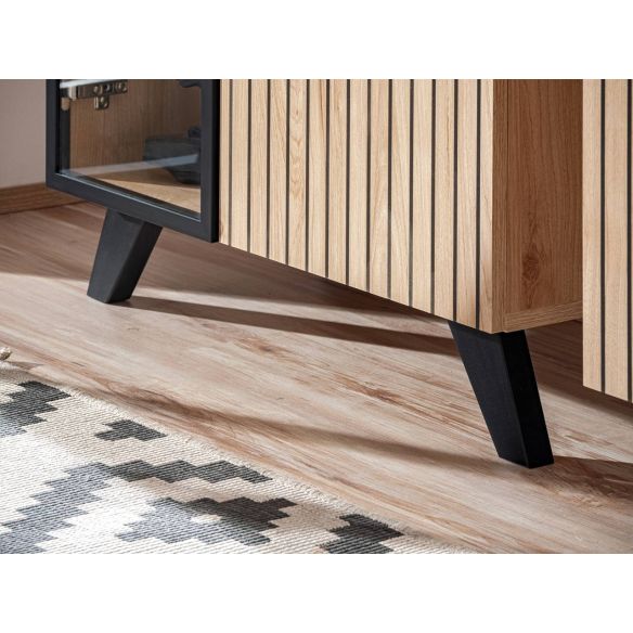 Obývačka LIAM, dub hickory jackson/čierny mat