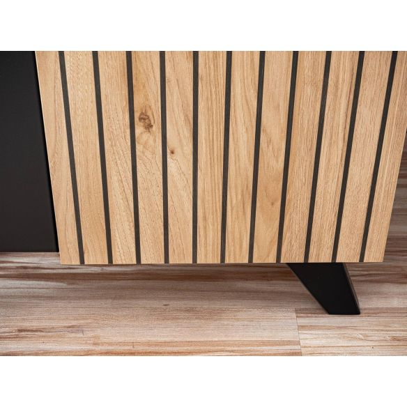 Obývačka LIAM, dub hickory jackson/čierny mat