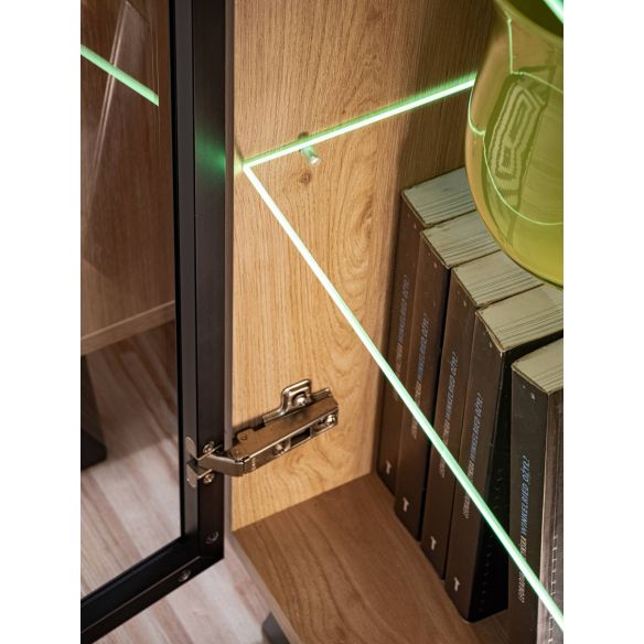 Obývačka LIAM, dub hickory jackson/čierny mat