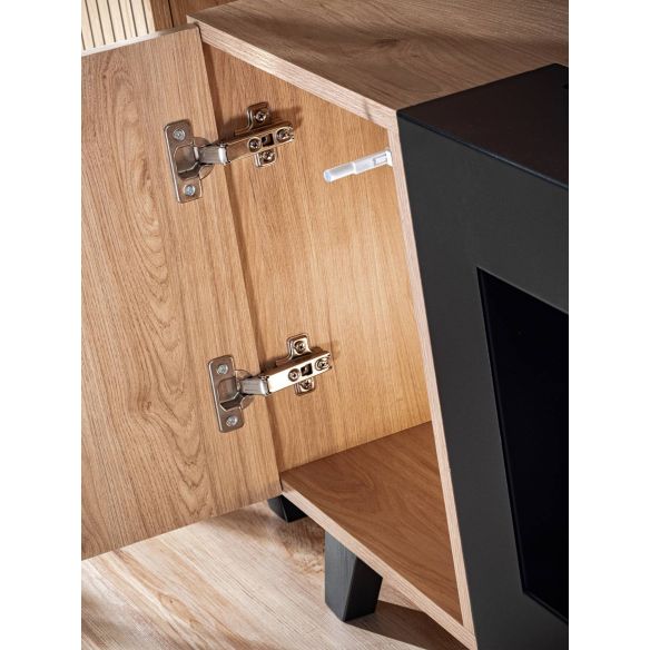 Obývačka LIAM, dub hickory jackson/čierny mat