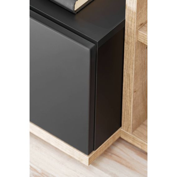 Obývačka SILK III, dub ribbeck/čierny mat