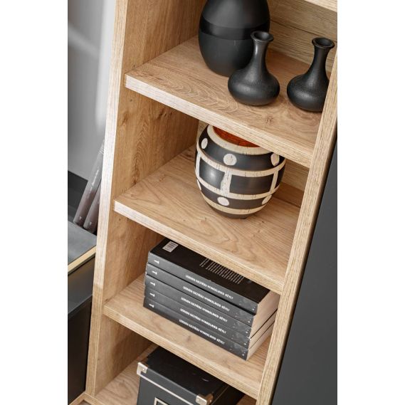 Obývačka SILK III, dub ribbeck/čierny mat