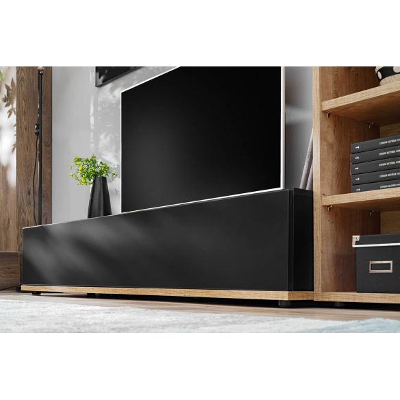 Obývačka SILK III, dub ribbeck/čierny mat